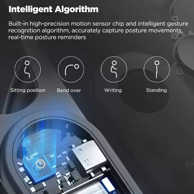 Corrector de Postura Inteligente Hipee – Entrenador de Espalda con Recordatorio en Tiempo Real